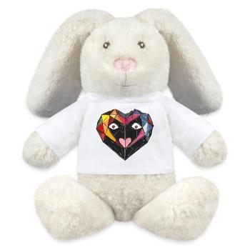 Herz_4 - Lapin en peluche recyclé MiniFeet® Crème - blanc - Devant