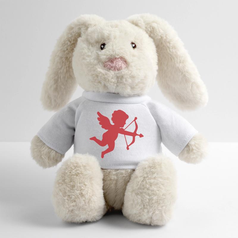 Conception romantique de la silhouette de Cupidon Lapin en peluche recyclé MiniFeet® Crème