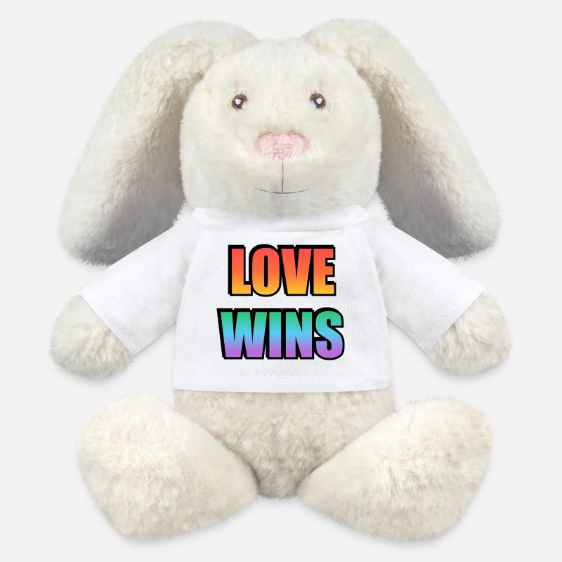 Love Wins Rainbow Gradient - MiniFeet® RecycelHase® Bunny Cream - white