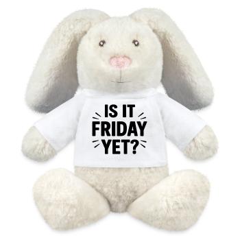 Est-ce déjà vendredi ? - Lapin en peluche recyclé MiniFeet® Crème - blanc - Devant
