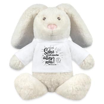 Siehe, ich mache alles neu - MiniFeet® RecycelHase® Creme - Weiß - Vorne