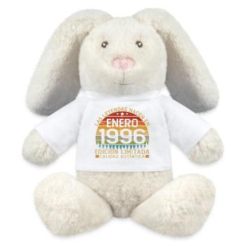 Born In January 1996 Vintage 30 Years Birthday - MiniFeet® RecycelHase® Bunny Cream - white - Front