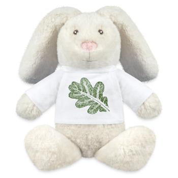 Feuille de chêne - Lapin en peluche recyclé MiniFeet® Crème - blanc - Devant