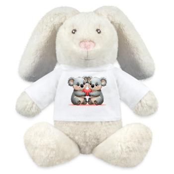 Koalas with a heart: friendship - MiniFeet® RecycelHase® Bunny Cream - white - Front