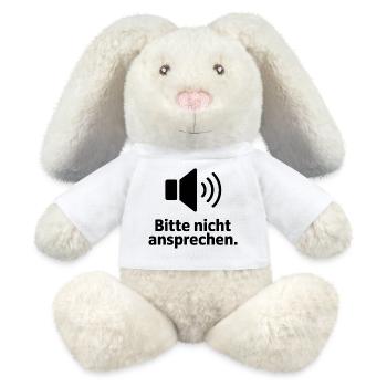 Bitte nicht ansprechen Meme T-Shirt - MiniFeet® RecycelHase® Creme - Weiß - Vorne