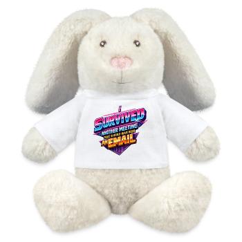 Office Email Saying 80s Retro - MiniFeet® RecycelHase® Bunny Cream - white - Front
