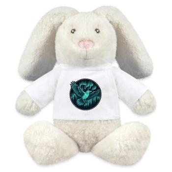 Rabe im Nachtwald-Emblem - MiniFeet® RecycelHase® Creme - Weiß - Vorne