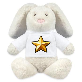 Étoile - Lapin en peluche recyclé MiniFeet® Crème - blanc - Devant