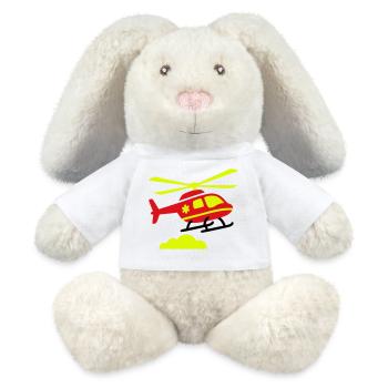 Rettungshubschrauber Notarzt - MiniFeet® RecycelHase® Creme - Weiß - Vorne
