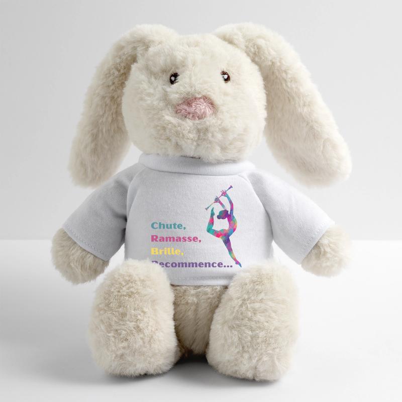 Chute-_Ramasse-_Recommence-- Lapin en peluche recyclé MiniFeet® Crème