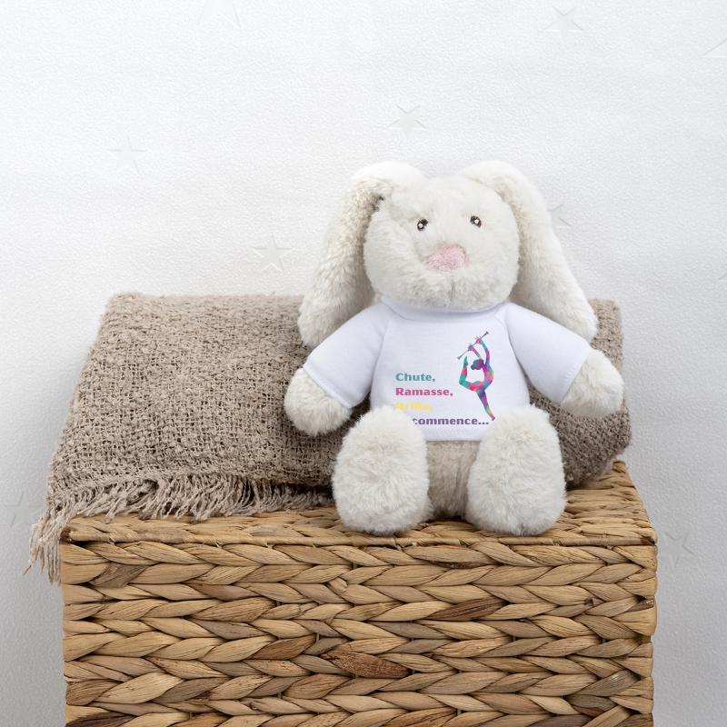 Chute-_Ramasse-_Recommence-- Lapin en peluche recyclé MiniFeet® Crème