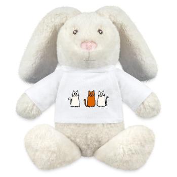 Rencontre de chat - Lapin en peluche recyclé MiniFeet® Crème - blanc - Devant
