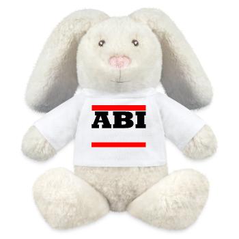 Abi - Motiv zum personalisieren - MiniFeet® RecycelHase® Creme - Weiß - Vorne
