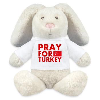Pray for turkey - Lapin en peluche recyclé MiniFeet® Crème - blanc - Devant