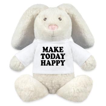 Make today happy - Lapin en peluche recyclé MiniFeet® Crème - blanc - Devant