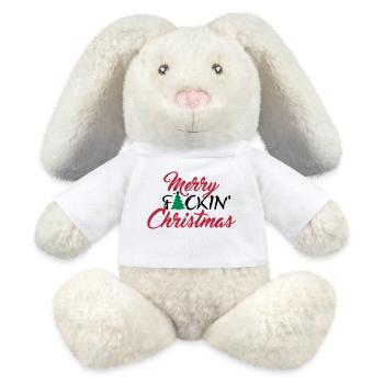 Merry fuckin' Christmas (3c) - MiniFeet® RecycelHase® Bunny Cream - white - Front