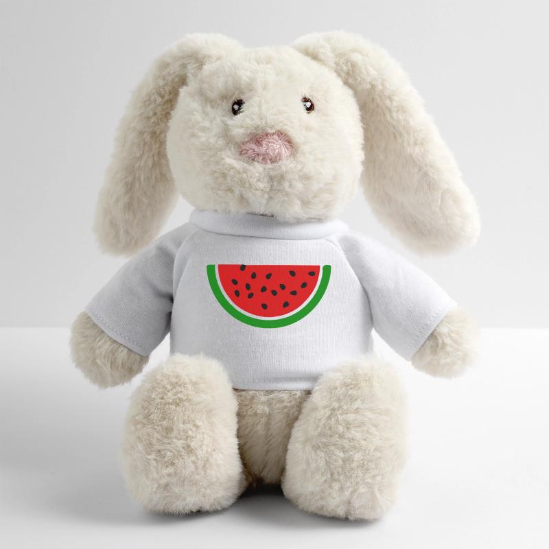 Melon pastèque Lapin en peluche recyclé MiniFeet® Crème