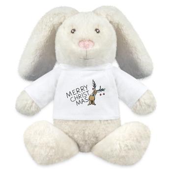 Merry Christmas Reindeer - MiniFeet® RecycelHase® Creme - Weiß - Vorne