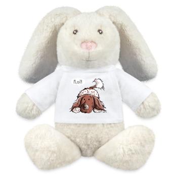 Happy Münsterländer - MiniFeet® RecycelHase® Creme - Weiß - Vorne