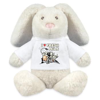 vache à lait - Lapin en peluche recyclé MiniFeet® Crème - blanc - Devant