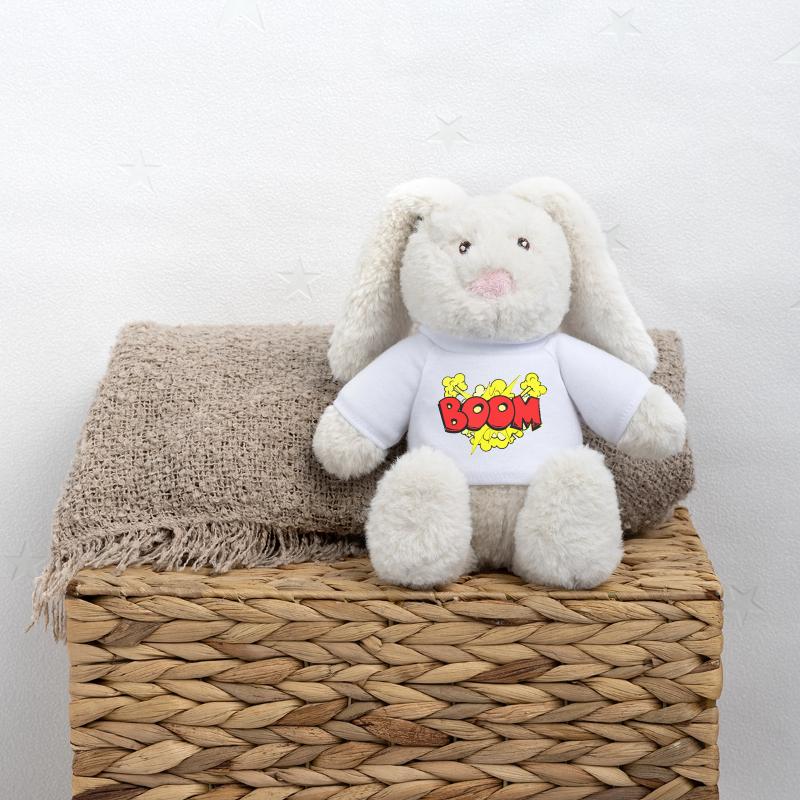 Dynamische Bombenexplosion Illustration MiniFeet® RecycelHase® Creme