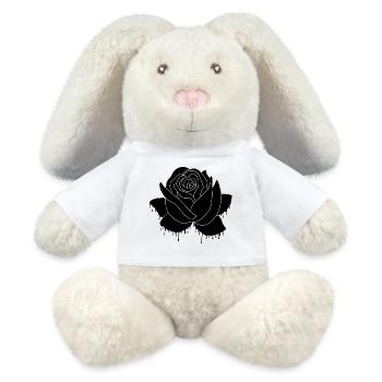 Graffiti einer schwarzen Rose - MiniFeet® RecycelHase® Creme - Weiß - Vorne