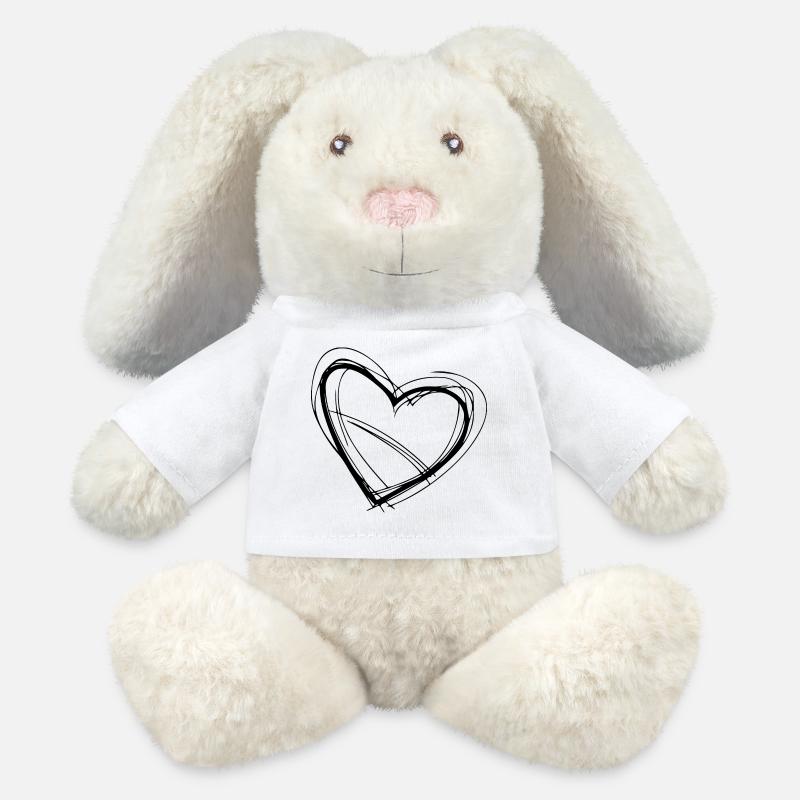 heart - MiniFeet® RecycelHase® Bunny Cream - white
