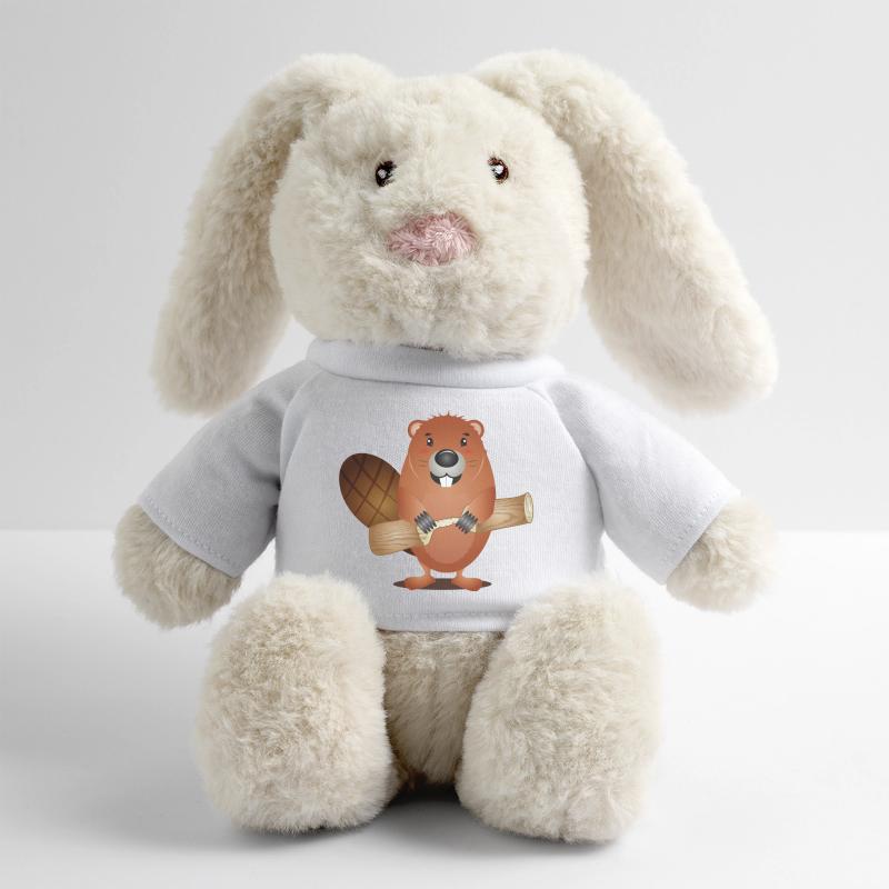 Mignon rongeur castor au bois grignoté Lapin en peluche recyclé MiniFeet® Crème