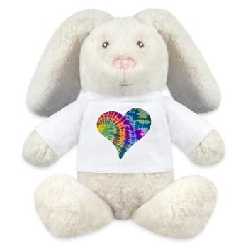 Tie Dye Herz - MiniFeet® RecycelHase® Creme - Weiß - Vorne