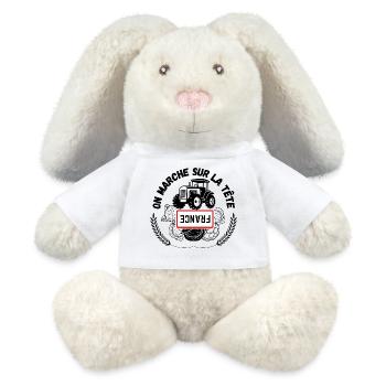 Agriculteurs français - Lapin en peluche recyclé MiniFeet® Crème - blanc - Devant