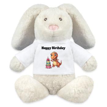 Happy Birthday - Congratulations - MiniFeet® RecycelHase® Bunny Cream - white - Front