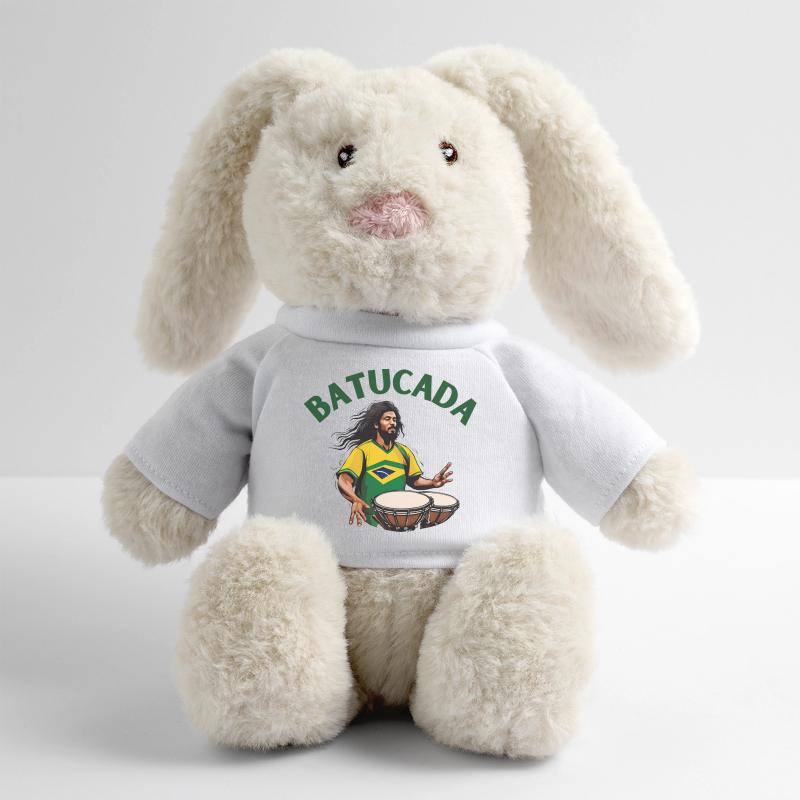 Batucada, joueur de batucada, percussion Lapin en peluche recyclé MiniFeet® Crème