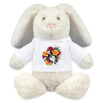 BLUMENSTRAUSS - MiniFeet® RecycelHase® Creme - Weiß - Vorne