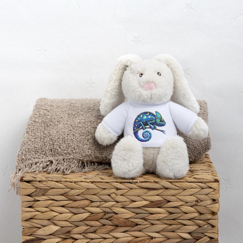 Caméléon Lapin en peluche recyclé MiniFeet® Crème