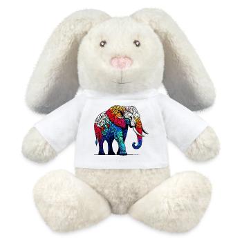 Éléphant - Lapin en peluche recyclé MiniFeet® Crème - blanc - Devant