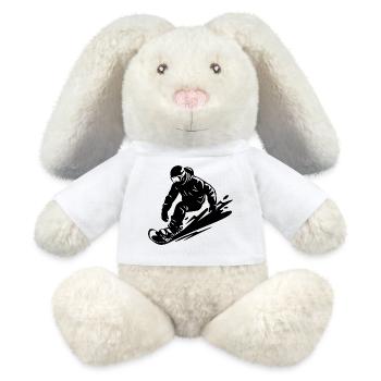 Snowboarder - MiniFeet® RecycelHase® Creme - Weiß - Vorne