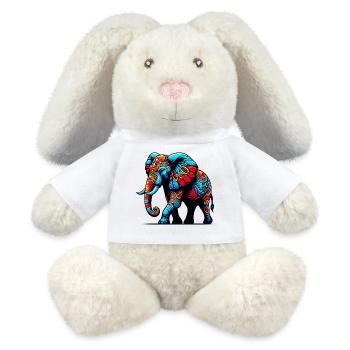 Éléphant - Lapin en peluche recyclé MiniFeet® Crème - blanc - Devant