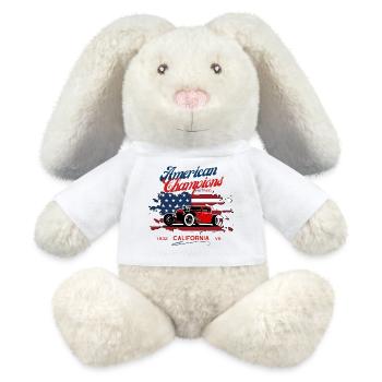Hot Rod / Hot Rods - Lapin en peluche recyclé MiniFeet® Crème - blanc - Devant