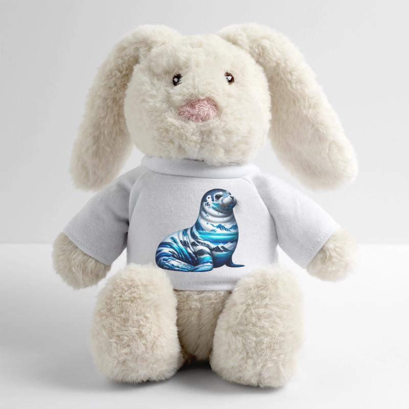 Phoque Lapin en peluche recyclé MiniFeet® Crème