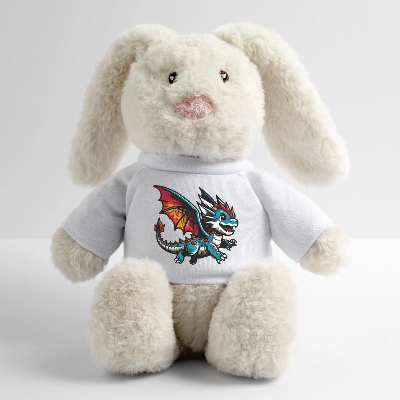 Dragon Lapin en peluche recyclé MiniFeet® Crème