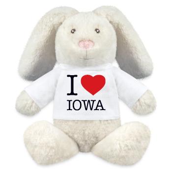 I LOVE IOWA - MiniFeet® RecycelHase® Creme - Weiß - Vorne