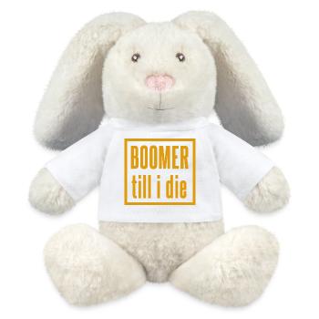 Vintage Boomer Slogan Design - MiniFeet® RecycelHase® Bunny Cream - white - Front