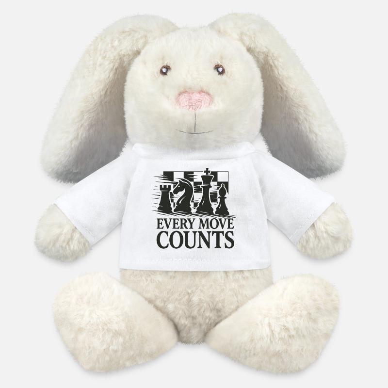 Strategic Chess Artwork - MiniFeet® RecycelHase® Bunny Cream - white