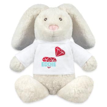Eddie en tant que Precious - Lapin en peluche recyclé MiniFeet® Crème - blanc - Devant