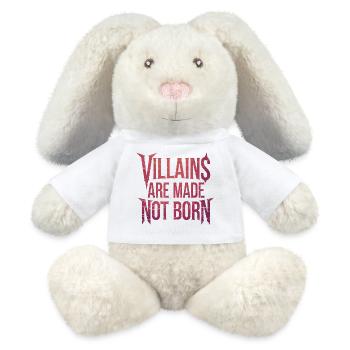 Vampire Themed Dark Quote, Villains are Born - MiniFeet® RecycelHase® Bunny Cream - white - Front