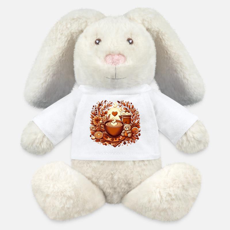 Kaffee-Liebhaber - MiniFeet® RecycelHase® Creme - Weiß