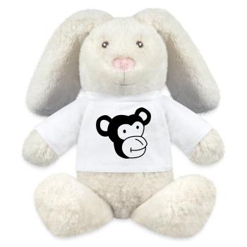 Cute Monkey – Jungle & Animal Lover Design - MiniFeet® RecycelHase® Bunny Cream - white - Front
