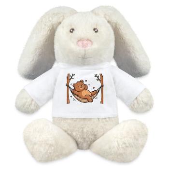 Bär in Hängematte - MiniFeet® RecycelHase® Creme - Weiß - Vorne