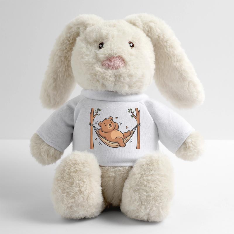 Ours dans le hamac Lapin en peluche recyclé MiniFeet® Crème