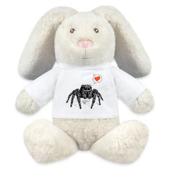 Araignée sauteuse avec le cœur - Lapin en peluche recyclé MiniFeet® Crème - blanc - Devant